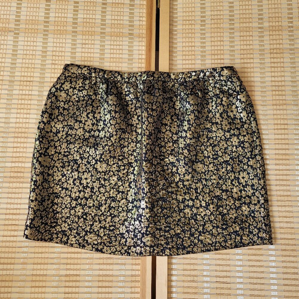 J.CREW Metallic Jacquard Mini Skirt